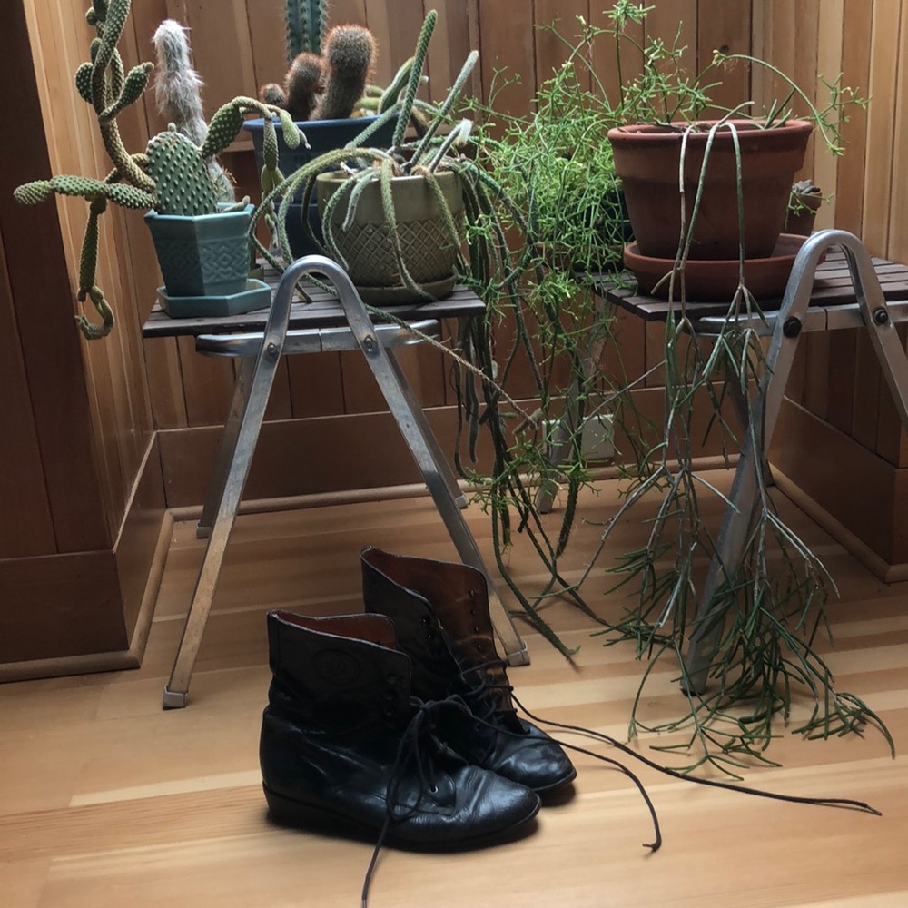 Italian leather lace up boots